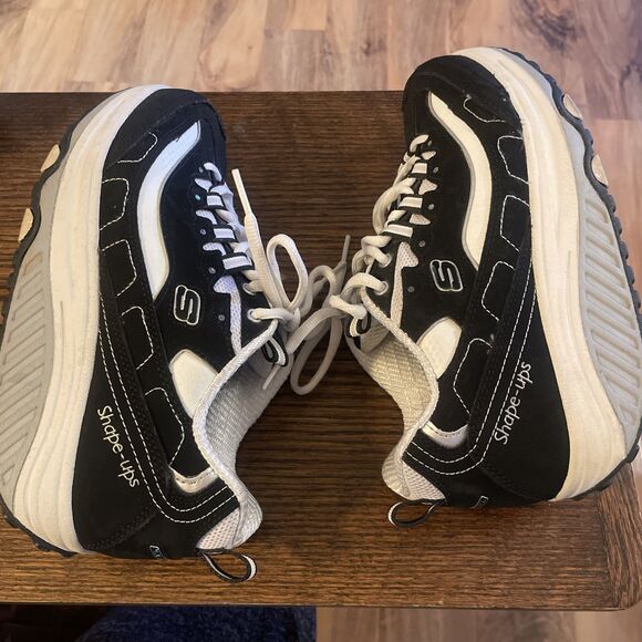 Sketchers Shape-ups Womens Sneakers Size 6 Black / White 11809 Workout Toning - Picture 8 of 10